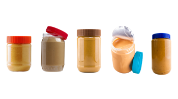 Diferentes embalagens de manteiga de amendoim