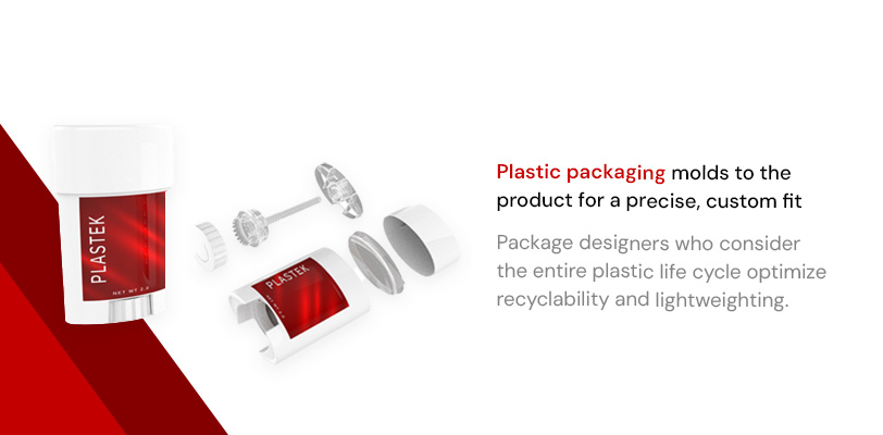 Plastic packaging molds to the product for a precise, custom fit - plastic deodorant packaging graphic